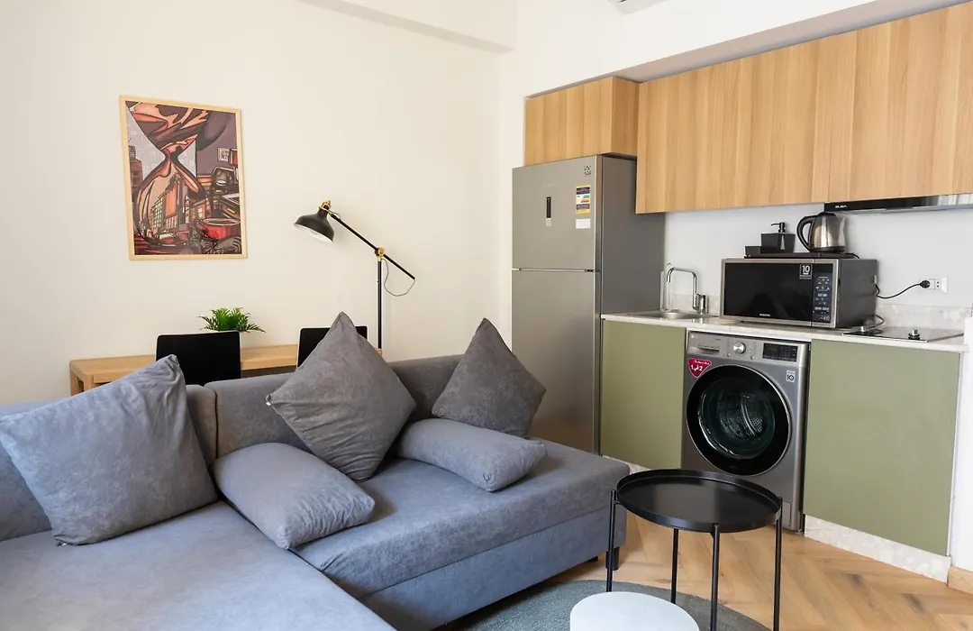 Grey L Studio Apartments Downtown Cairo Ouzonian House-1
